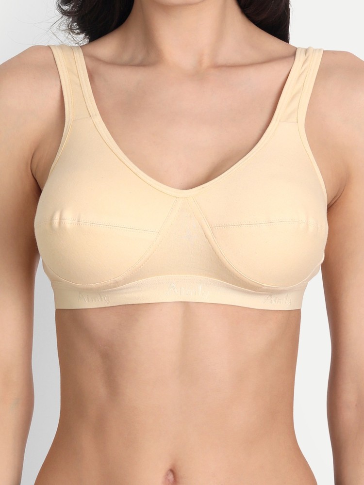 Buy Aimly Women's Cotton Non-Padded Full Coverage Sports Bra - (28) Beige ( Pack of 2) at