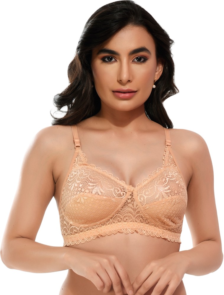 BENCOMM by Bridal Lace Net Transparent Nude Bra Bridal Lace Net Transparent  Nude Bra Women Full Coverage Non Padded Bra - Buy BENCOMM by Bridal Lace Net  Transparent Nude Bra Bridal Lace