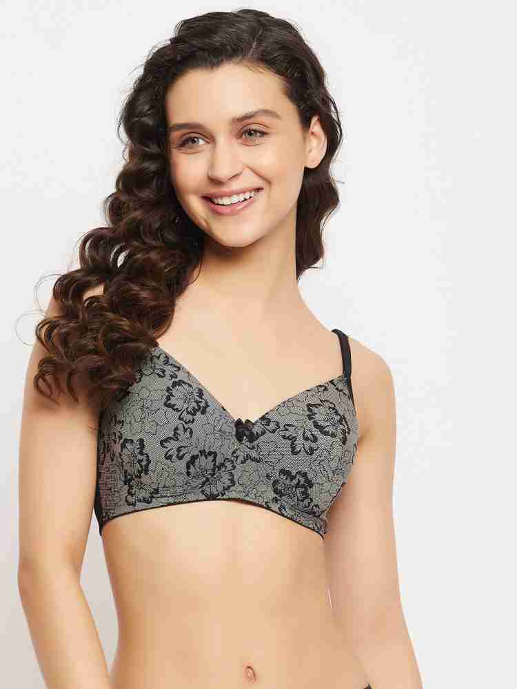 Clovia Padded Non-Wired Full Cup Self Printed Multiway Bra in