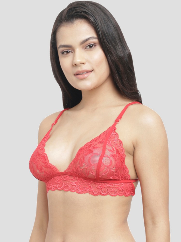 Buy online Maroon Non Padded Plunge Bra from lingerie for Women by N-gal  for ₹349 at 42% off