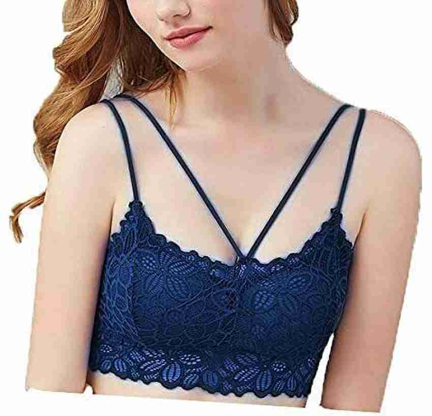 Blue 55 Women's Bralette Wireless Padded Bra Top Sexy Everyday Basic Deep  V-Neck, 2 Pack: Black & Navy, Small : : Clothing, Shoes &  Accessories