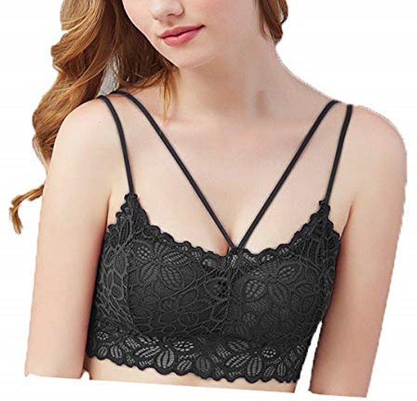 Buy KAMINI Net Lacy Bralette Bra Lightly Padded Bra with Lace Fabric  Reguler And Comfortable Bra Cups (Pack of 1 _ Maroon) Online at Best Prices  in India - JioMart.