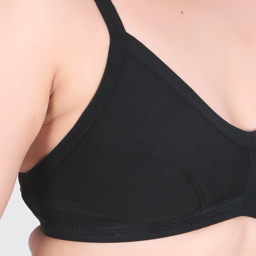 Non Padded Cotton Supriya WSB Black Regular B Cup Bra, Plain at Rs