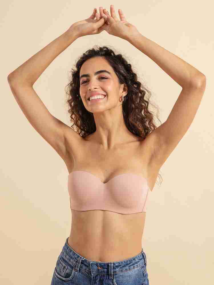 Buy NYKD Padded Push-Up Strapless T-Shirt Bra for Women with Detachable  Straps Wired, Seamless, Comfortable No Slip - Serenity Bra, NYB027, Black,  32B, 1N at