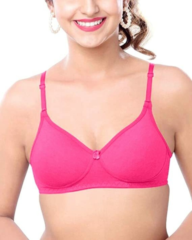 Bra, Pink Non Padded Bra For Daily Use 32B