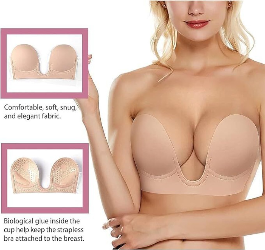 Buy TGPE.Women Silicone Stick-On Cotton Bra (Cup_B) Skin at