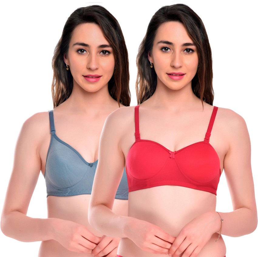 Buy Lyra Stylish Red Cotton Solid Bras For Women Online In India