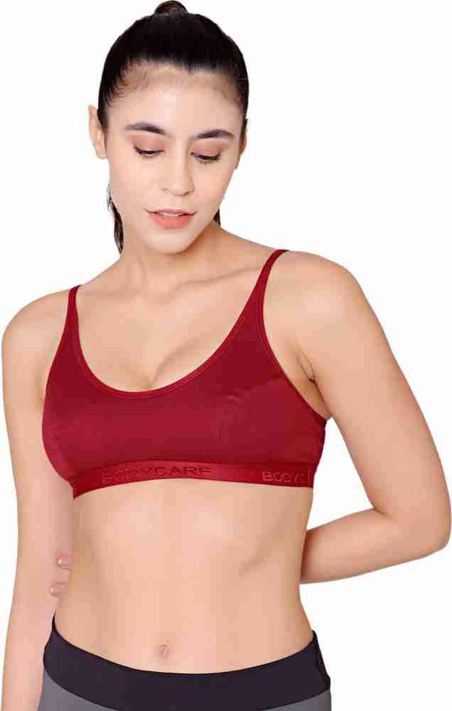 BODYCARE Women's Cotton & Spandex Non Padded Non-Wired Sports Bra (Pack of  3)