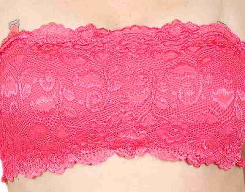 GARMONY Women Transparent Straps Tube Top Lace Net Bra / Bralette