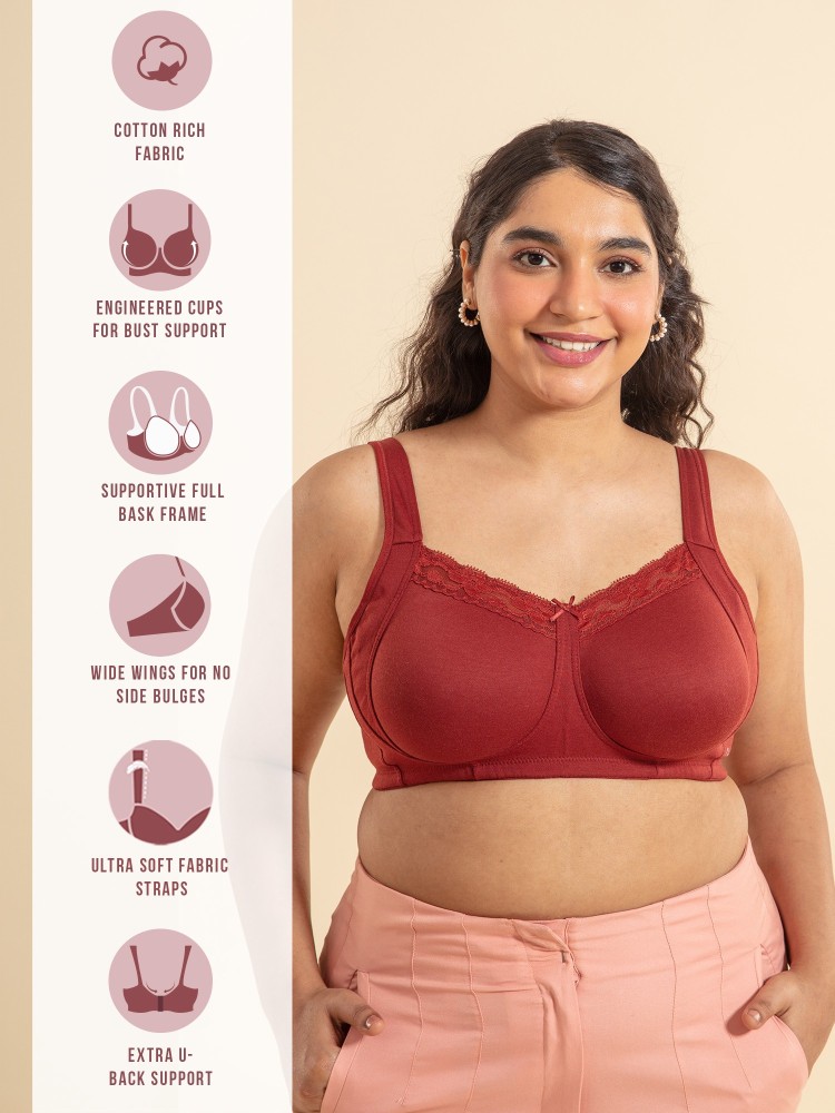 Nykd Super Support Cotton Lace Bra - Non Padded, Wirefree Full Coverage -  NYB190 Women T-Shirt Non Padded Bra - Buy Nykd Super Support Cotton Lace Bra  - Non Padded, Wirefree Full
