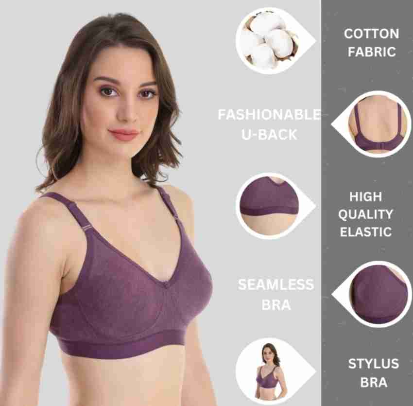 BYLKO Women Cotton Non Padded Non-Wired Regular Bra (Pack of 6) (Multicolor)