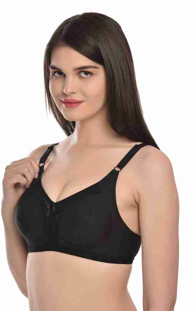 Buy StyFun Women Black Solid Cotton Blend Single Bra Online at