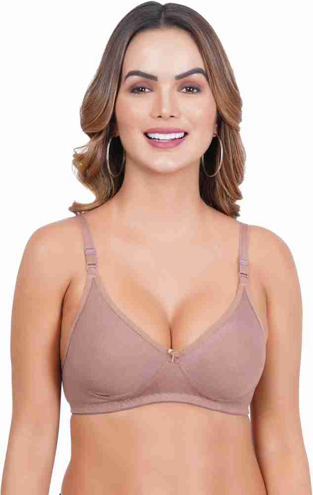 Buy Liigne Women Plus Size Bra - Made of Pure Cotton Full Coverage Over Size  Non Wired Pushup Soft Cup for T-Shirt Saree Dress Sports Garment for Daily  Use Everyday Light Brown