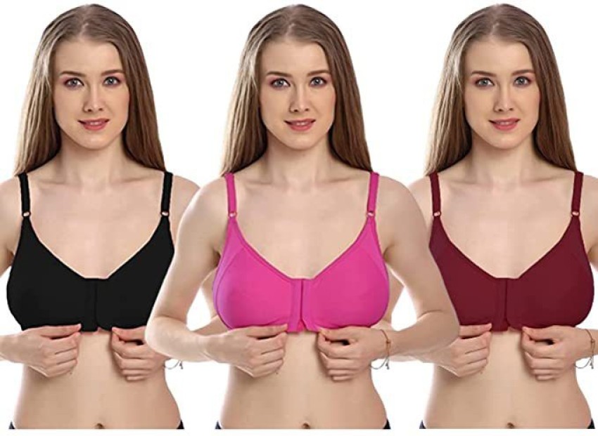 Buy LOVE BEAUTY Women Cotton Non Padded Front Open Bra Combo Pack of 3  Online at Best Prices in India - JioMart.