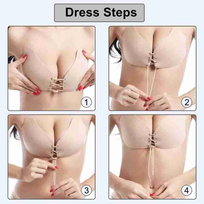 Anazalea Women Adhesive Bra Silicone Push Up Nipple India