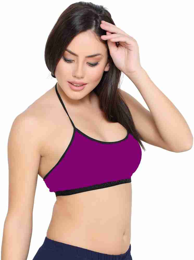 Indi Bargain Halter Neck Knot Women Sports Lightly Padded Bra