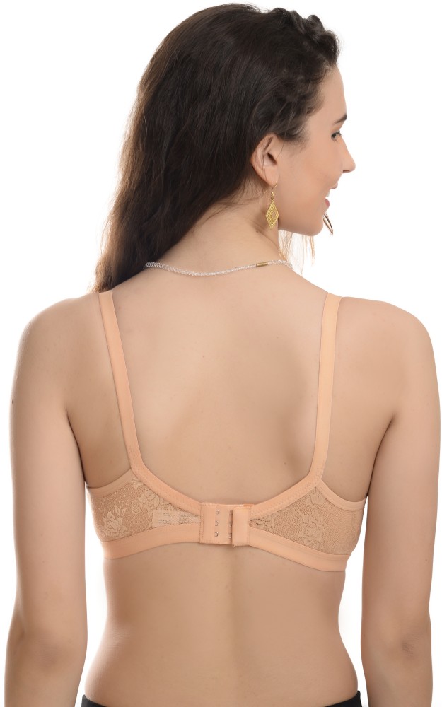 Buy Clovia Beige Self Design Powernet Full Coverage Bra Online at