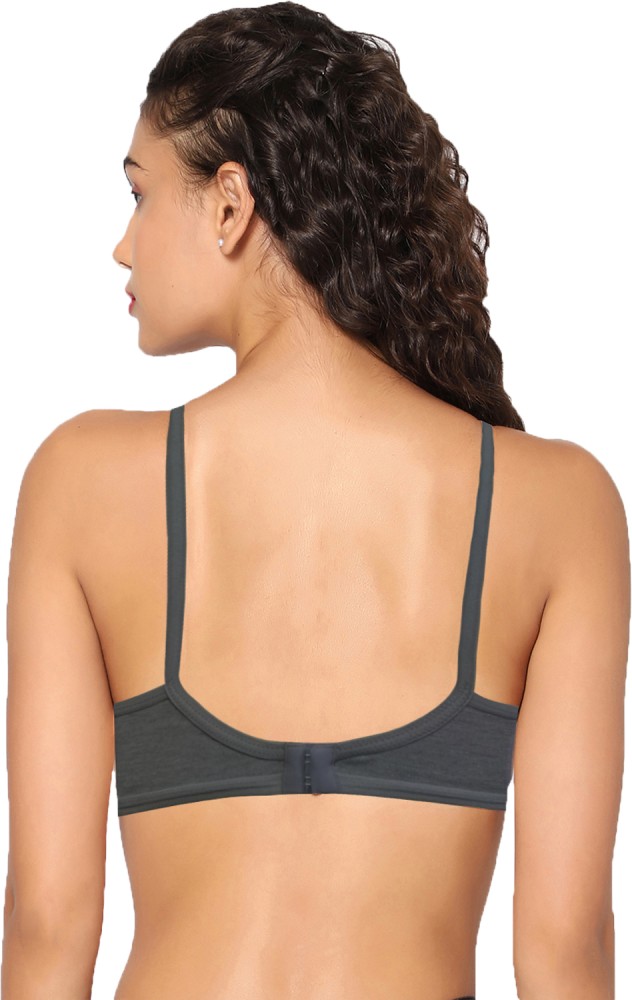 Buy Clovia Non-Padded Non-Wired Full Coverage Bra in Grey Melange - Cotton  Online In India At Discounted Prices