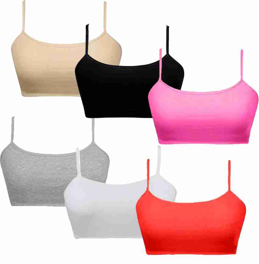 BRAAFEE Pack of 6 Girls's cotton non padded beginner bra Girls Training/ Beginners Non Padded Bra - Buy BRAAFEE Pack of 6 Girls's cotton non padded beginner  bra Girls Training/Beginners Non Padded Bra