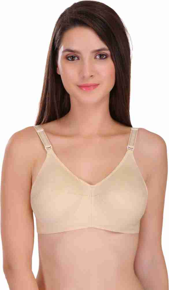 Buy AA R HOSIERY Women's Cotton Non-Padded Non-Wired Full Coverage Bra (A,  Black & Skin, 28) at
