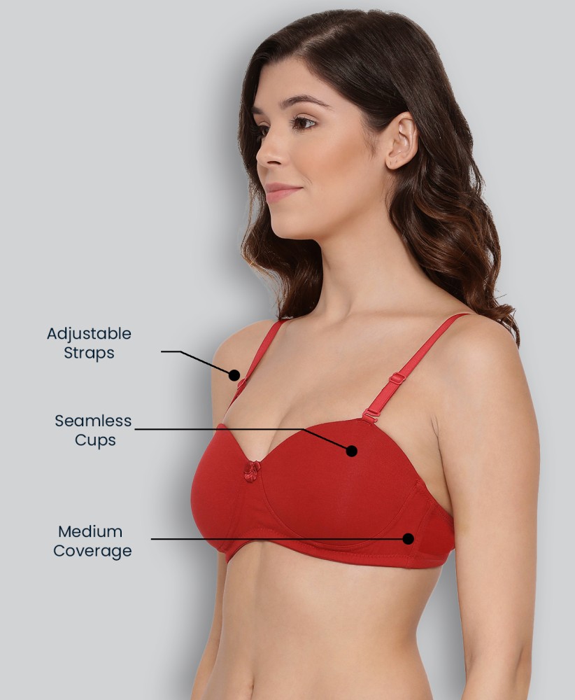 Combed Cotton Seamless Wrinkle-Free Cups Bra with Detachable Strap