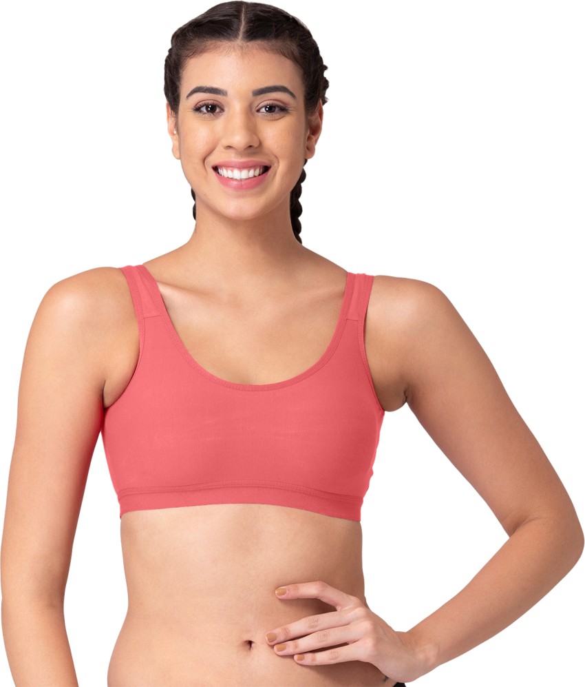 Buy Tweens Orange And Coral Full Coverage Non Padded T-Shirt Bra