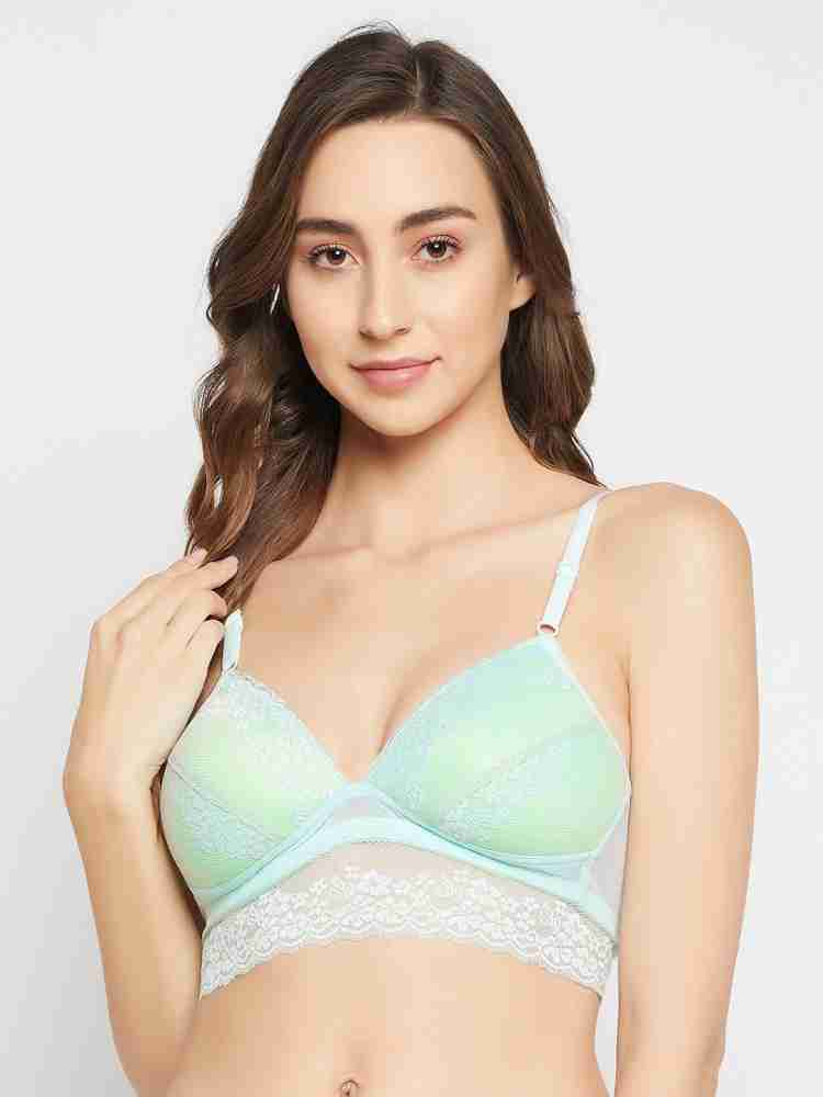 Buy Clovia Padded Non-Wired Full Cup Longline Bralette in Mint Green - Lace  Women Bralette Lightly Padded Bra Online at Best Prices in India