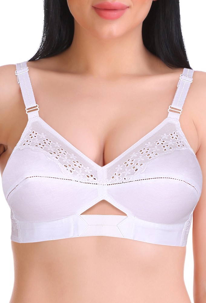 Buy Featherline Women White Solid Pure Cotton Non-Padded Bra (44D) Online  at Best Prices in India - JioMart.