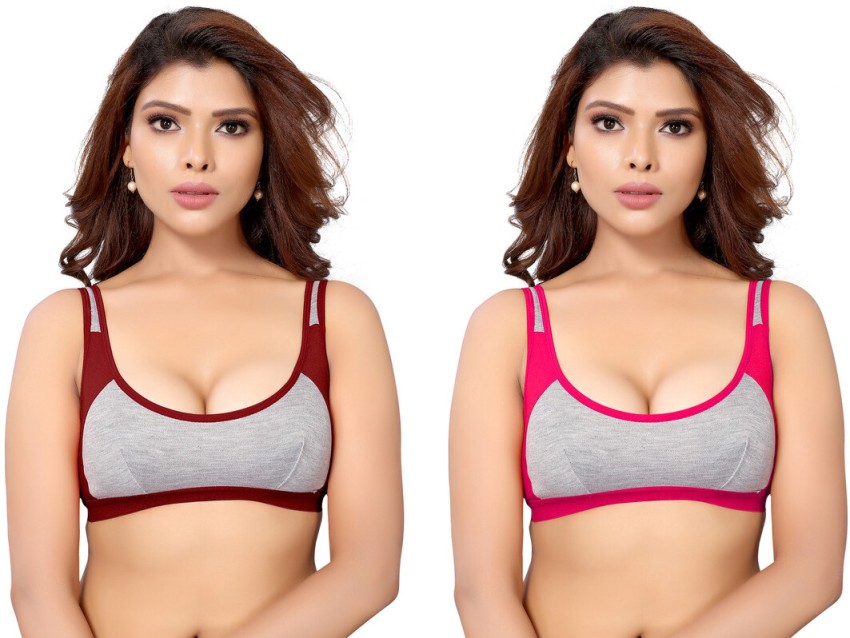 Buy Hothy Women Multicolor Cotton Blend Pack Of 2 Push-Up Lightly