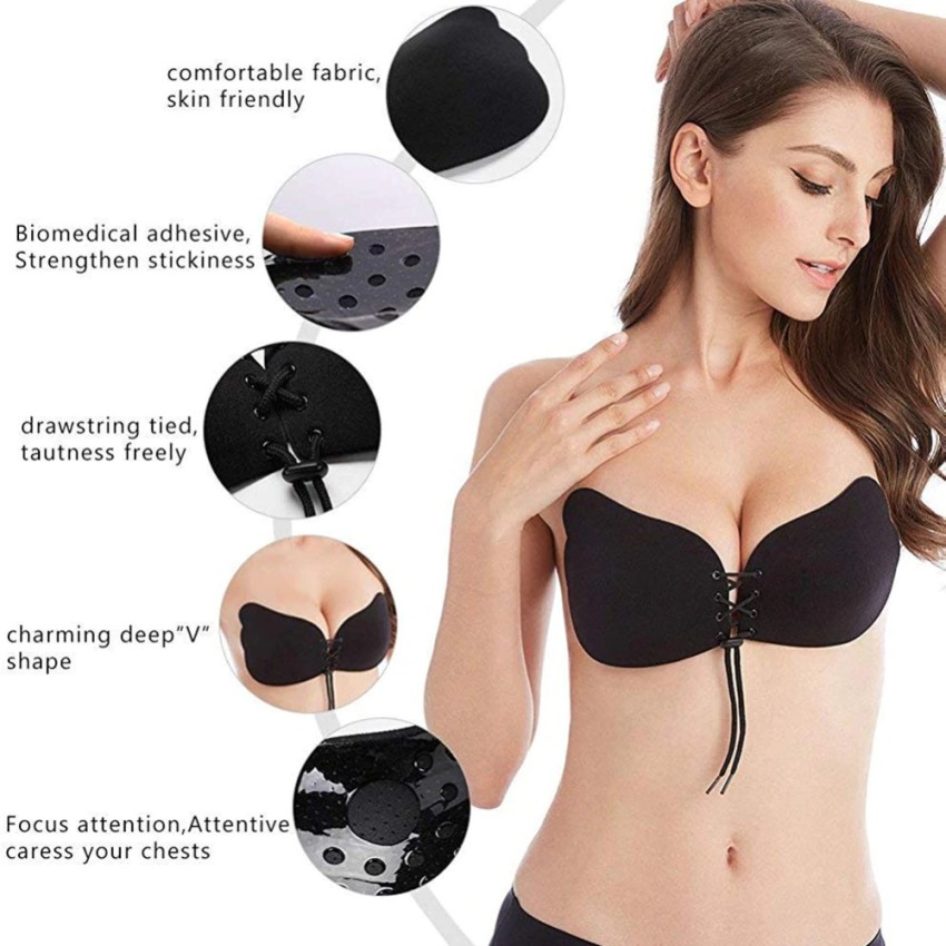 MYYNTI Silicone Strapless Bra Self Adhesive Backless Silicone Stick-on Push  up Bra for Women Women Push-up Heavily Padded Bra - Buy MYYNTI Silicone Strapless  Bra Self Adhesive Backless Silicone Stick-on Push up