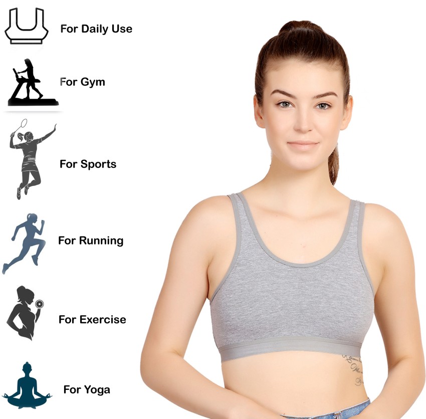 STOGBULL Cotton Lycra Sports Bra for Gym Yoga Exercise Running