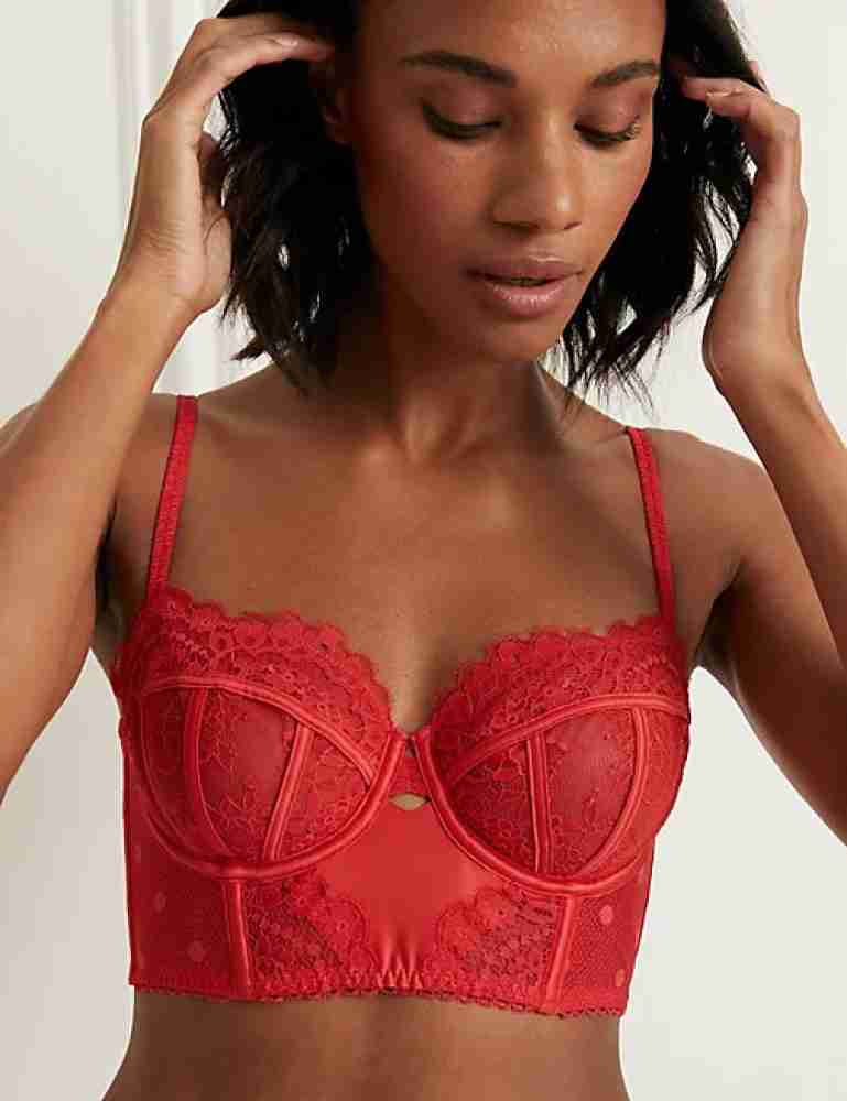 Buy Padded Underwired Full Cup Longline Bralette in Red - Lace - Women's  Bra Online India - BR1969R04 | Clovia