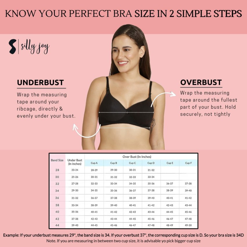 Silly Joy Pack of 2 Soft Cotton Full Coverage T-Shirt Padded Bra