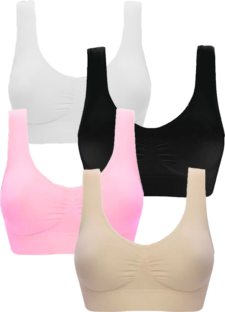 Women Comfy Non Padded Air Bra Pack Of ( 4 )Multicolor