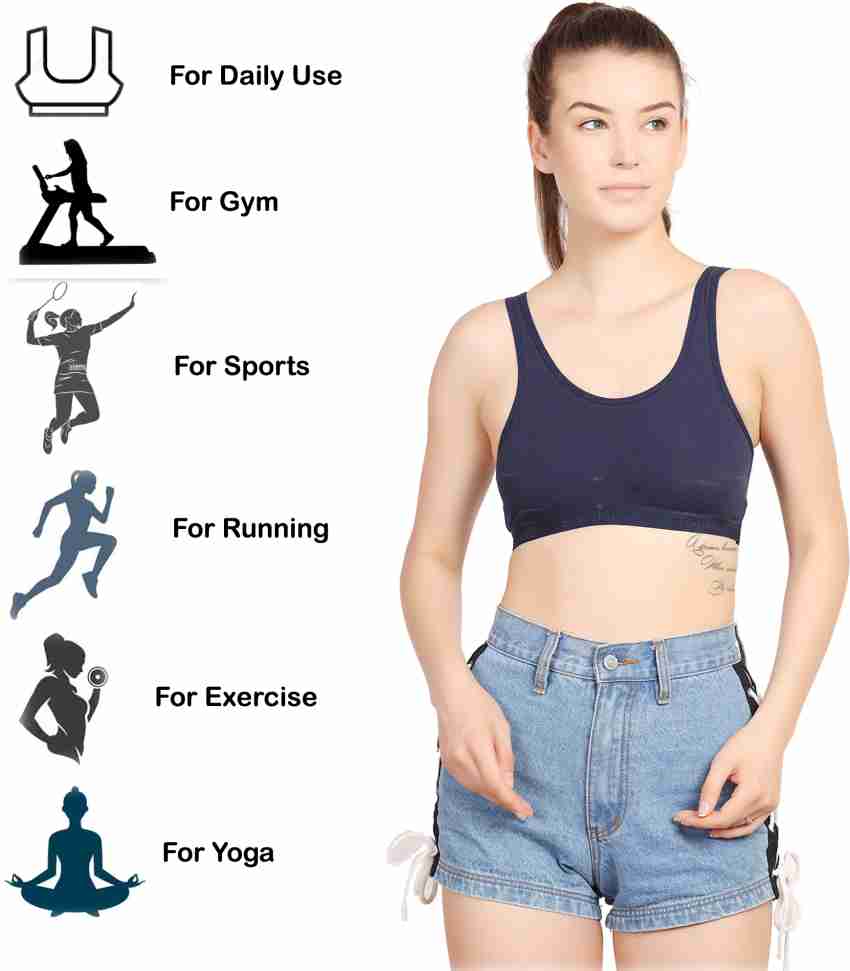 STOGBULL Cotton Lycra Sports Bra for Gym Yoga Exercise Running