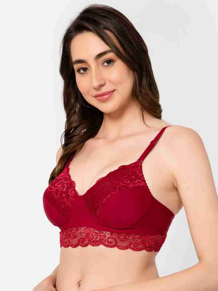 Clovia Women's Padded Underwired Full Cup Balconette Style Strapless  T-Shirt Bra in Maroon