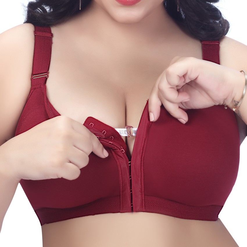 Trylo FRONT OPEN-BURGANDY-42-E-CUP Women Everyday Non Padded Bra - Buy  Trylo FRONT OPEN-BURGANDY-42-E-CUP Women Everyday Non Padded Bra Online at  Best Prices in India
