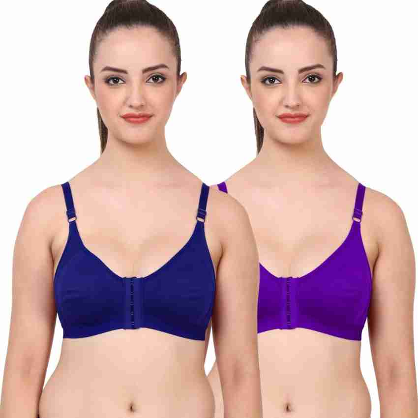 RIDDHI MART Front Hook Open Bra in Multicolor - Pack of 2 - 30 to 50 Size  Available Women Full Coverage Non Padded Bra - Buy RIDDHI MART Front Hook  Open Bra