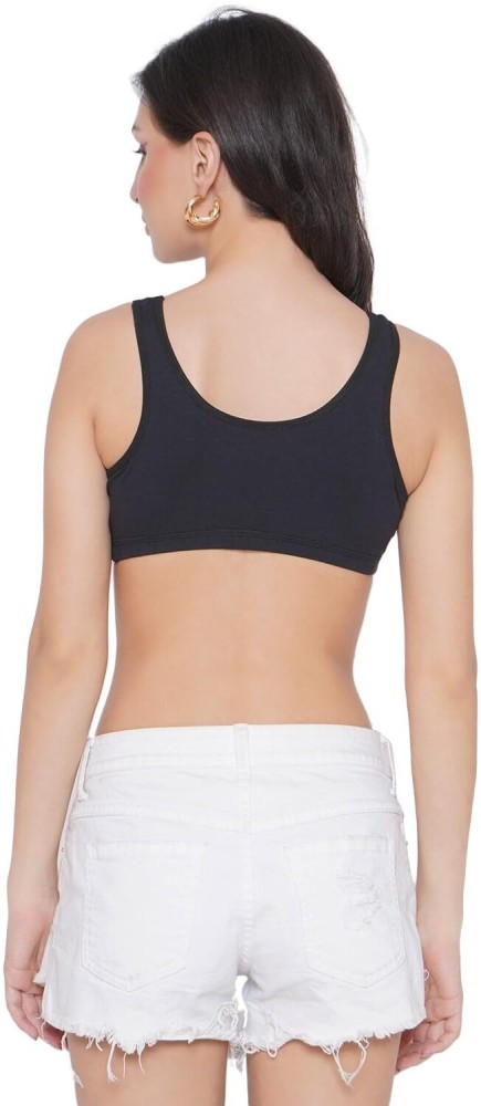 Buy YUCI Girls Beginners Bra, Sports Bra, Cotton Non-Padded Full Coverage  Non-Wired Gym Bra T-Shirt Workout Bra with Broad Strap,Training Bra  Teenager (Black) Stickers (08-10 Years, Black) at