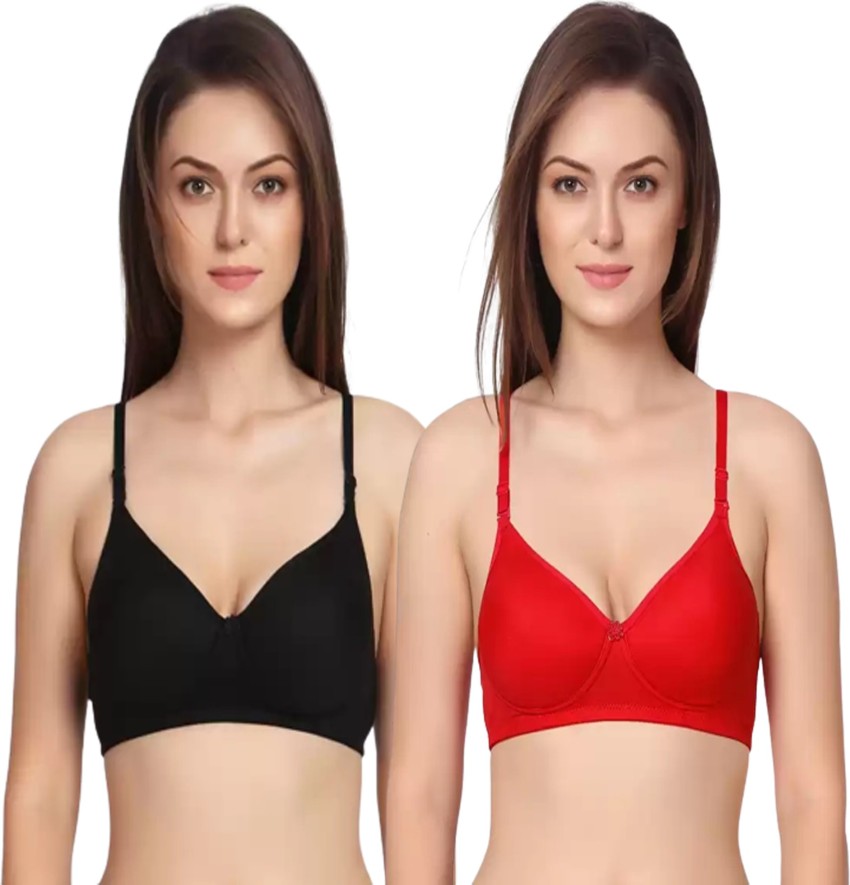 Women & Girls Nonpaded bra (White +Black + Red ) Each -30/75-B