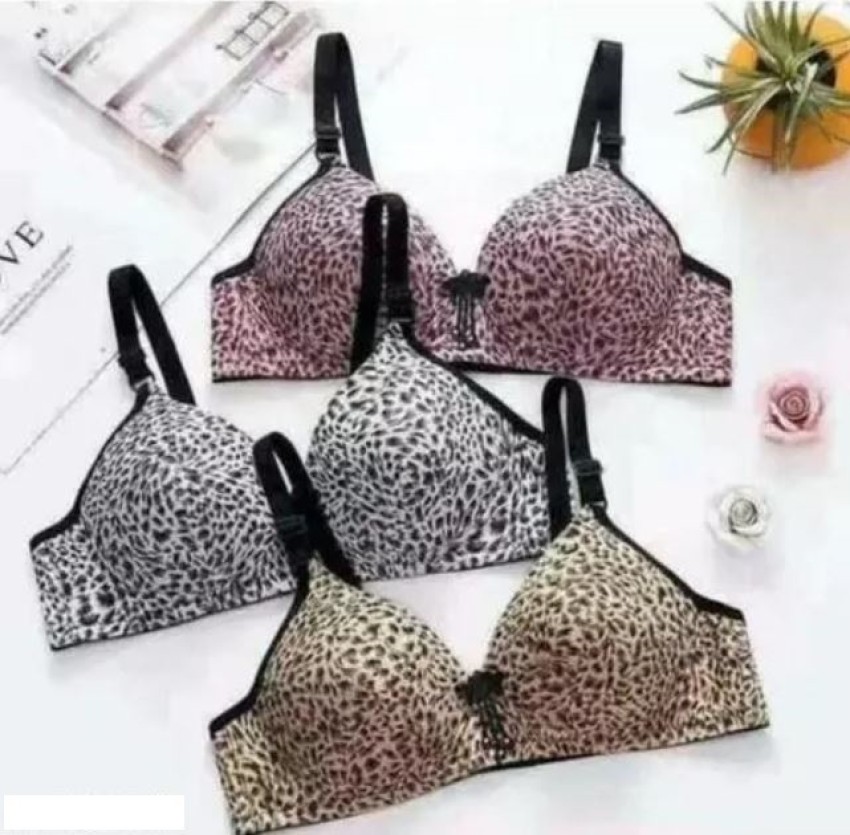 New Womens Adjustable Straps Padded Push-Up Bra Leopard Print Bra