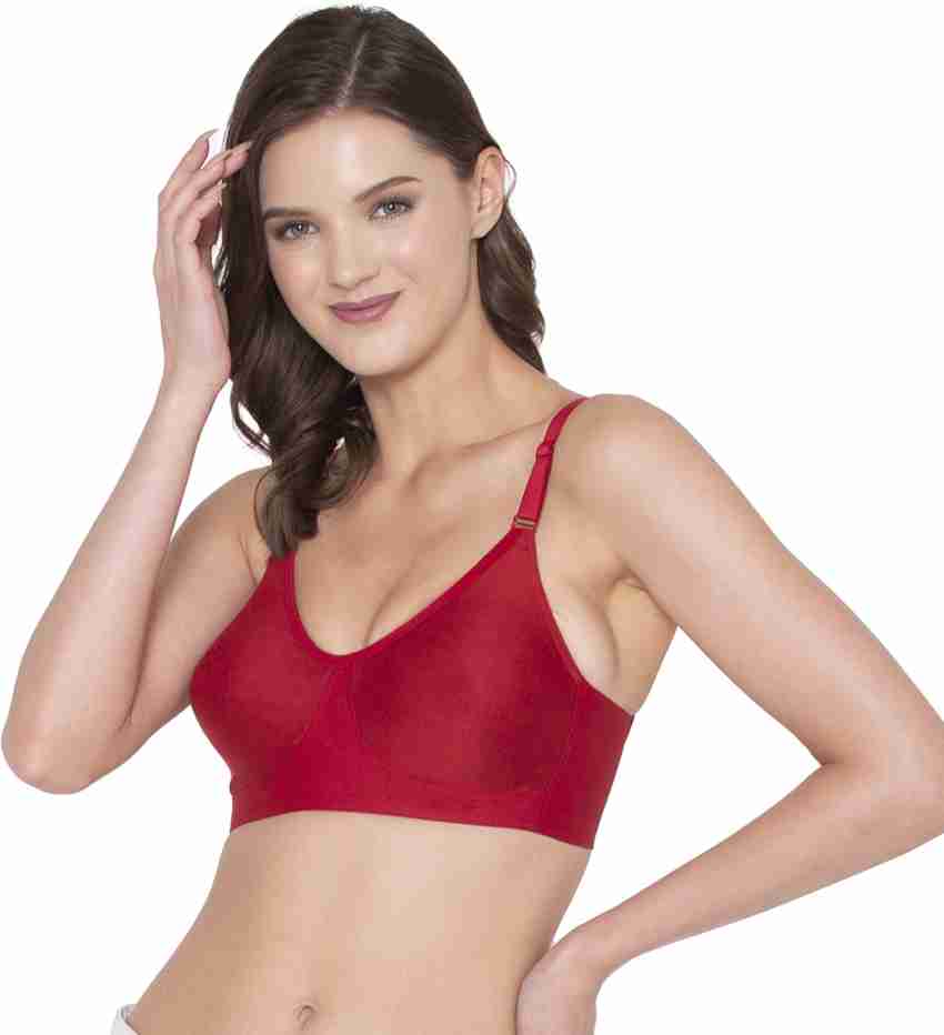 Buy SOUMINIE Women's Cotton Seamless Plus Size Bra- Cross Fit (SS-05-Red)  Online In India At Discounted Prices