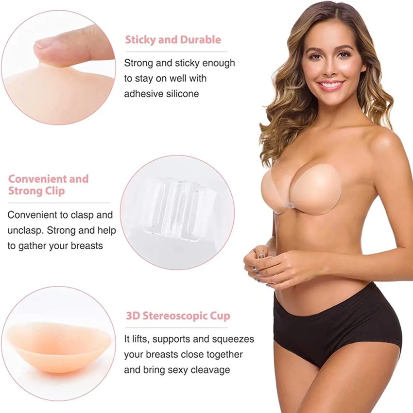 Niidor Silicone Bra Inserts, Clear V-Shaped Breast India