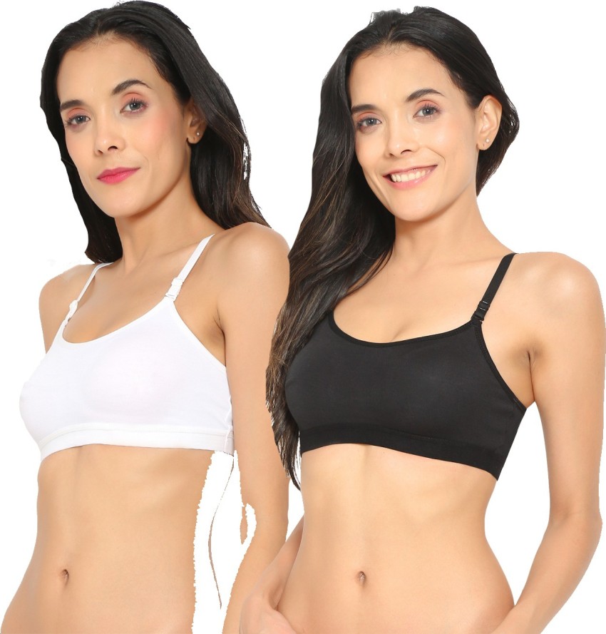 Non Wired Sports Bra - White/Black