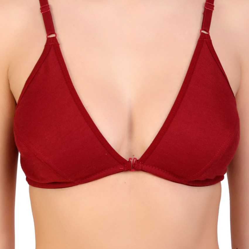 Auletics Womens Non Padded Cotton Front Open Bra Formal Daily Wear