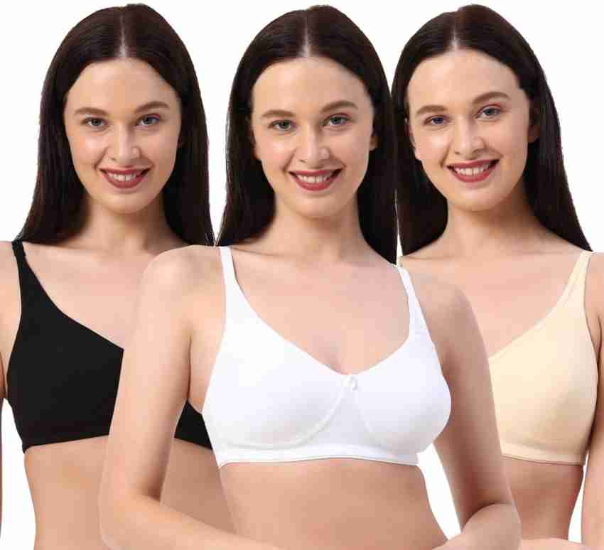 Planetinner ( Pack of 3 ) Women's Non-Padded, Non-Wired, C-Cup