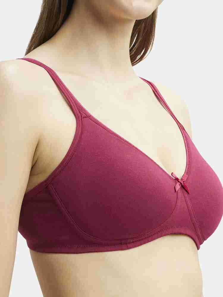 Buy Jockey Women's Wirefree Non Padded Super Combed Cotton Elastane Stretch  Medium Coverage Everyday Bra with Concealed Shaper Panel and Adjustable  Straps (32B, Beet RED) at