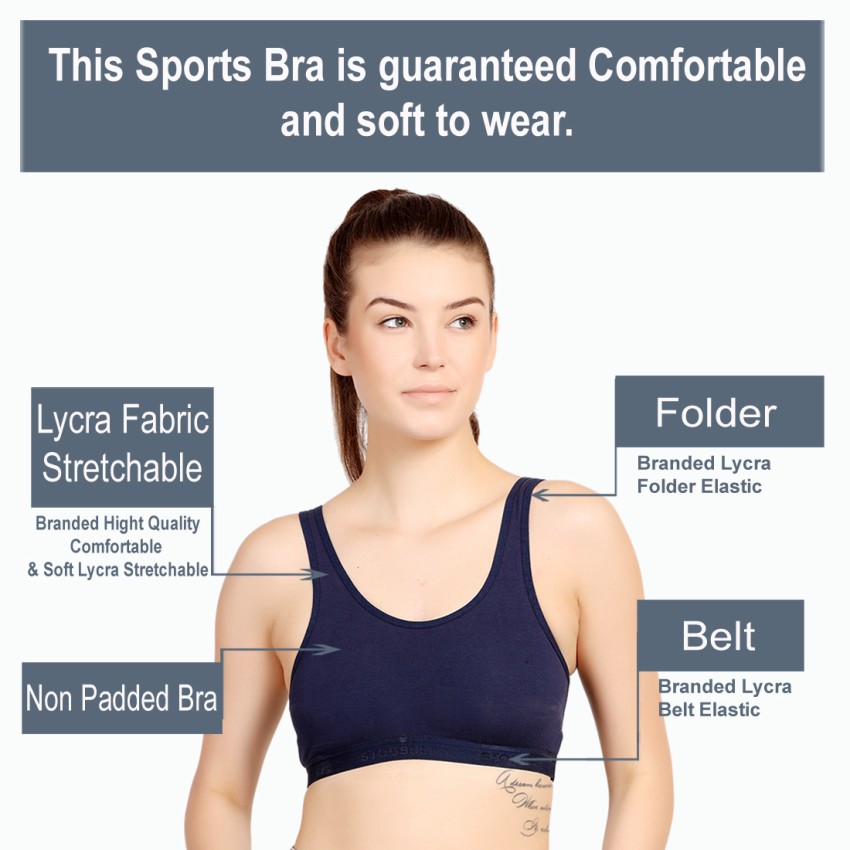 Lycra Cotton Sports Bra for Girls and Women