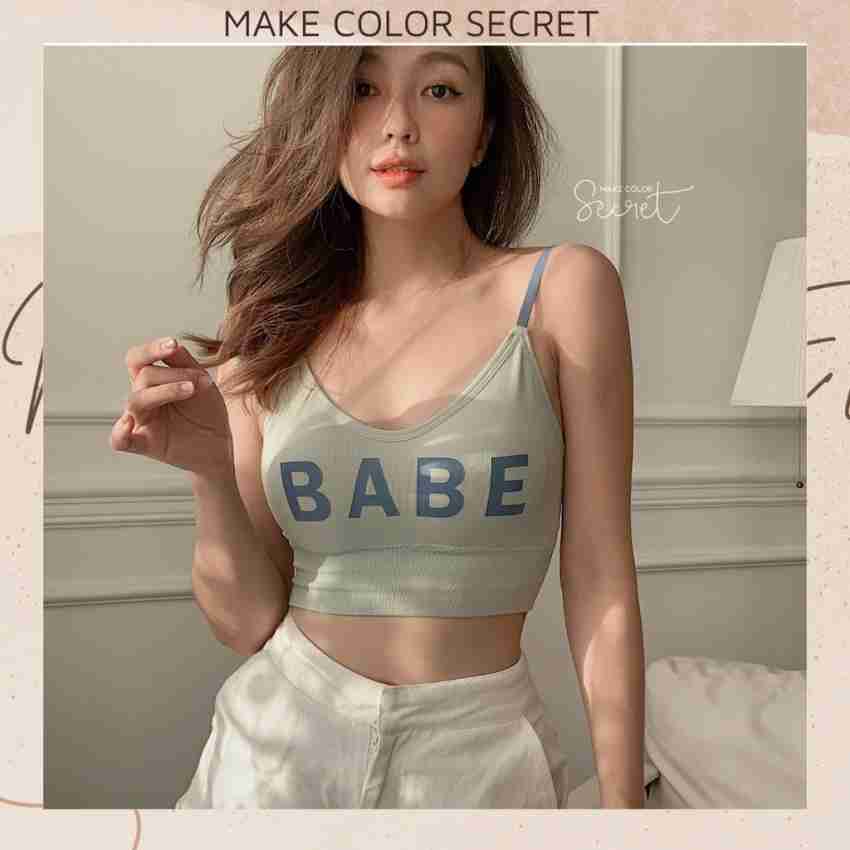 Comfy Secret babe_yellow_lightgreen_30 Women Cami Bra Lightly Padded Bra -  Buy Comfy Secret babe_yellow_lightgreen_30 Women Cami Bra Lightly Padded Bra  Online at Best Prices in India