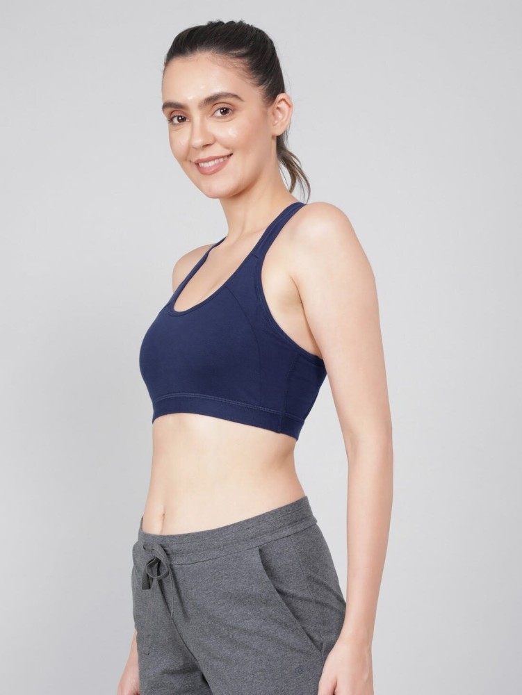 Jockey-Women's Wirefree Padded Super Combed Cotton Elastane Stretch Full  Coverage Racer Back Active Bra with Stay Fresh and Moisture Move Treatment